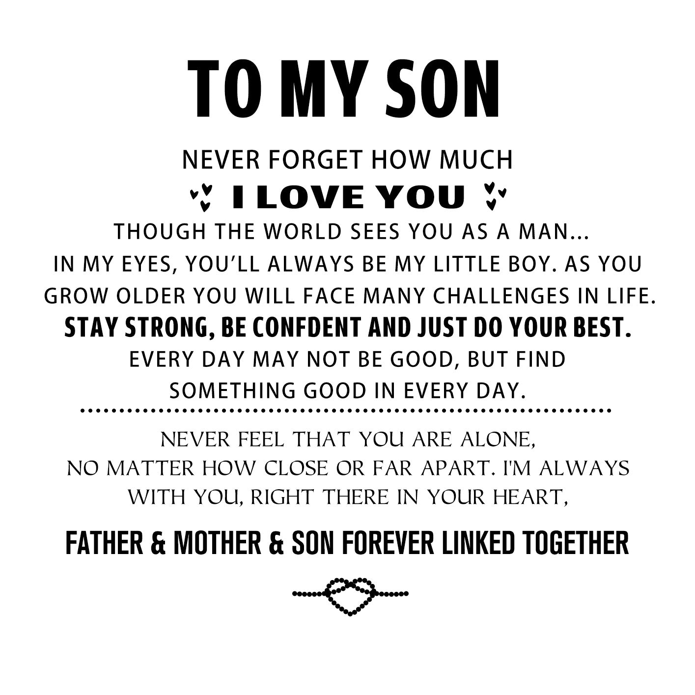 "To My Son" Engraved Bracelet