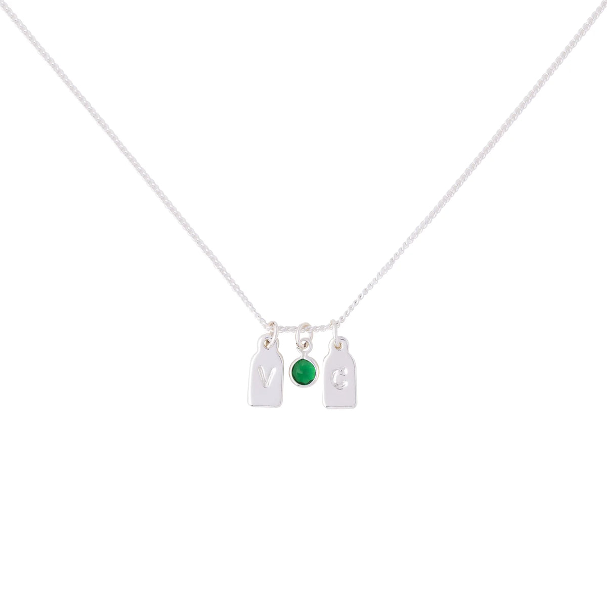 Initials & Anniversary Stone Necklace