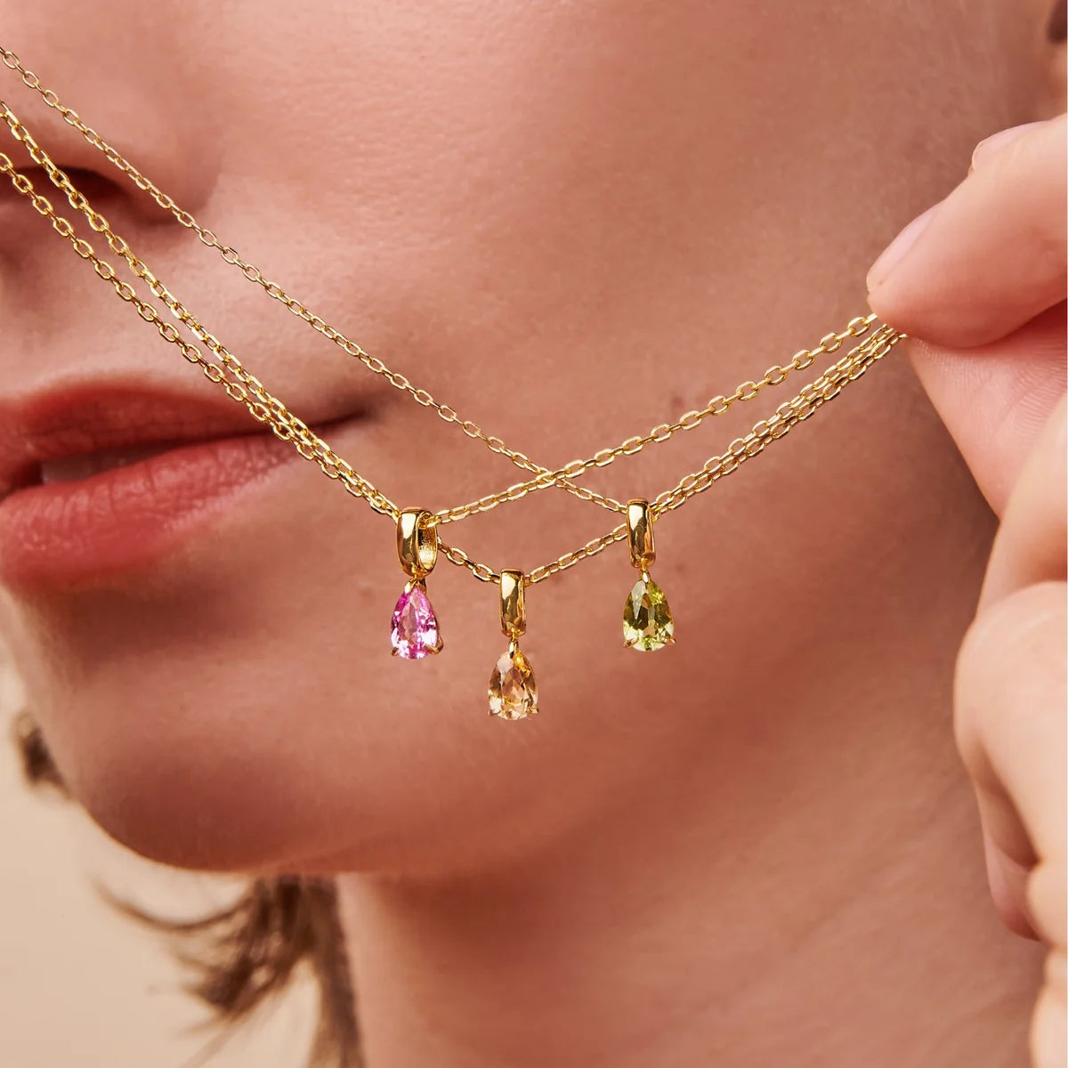 Radiant Birthstone Charm Necklace