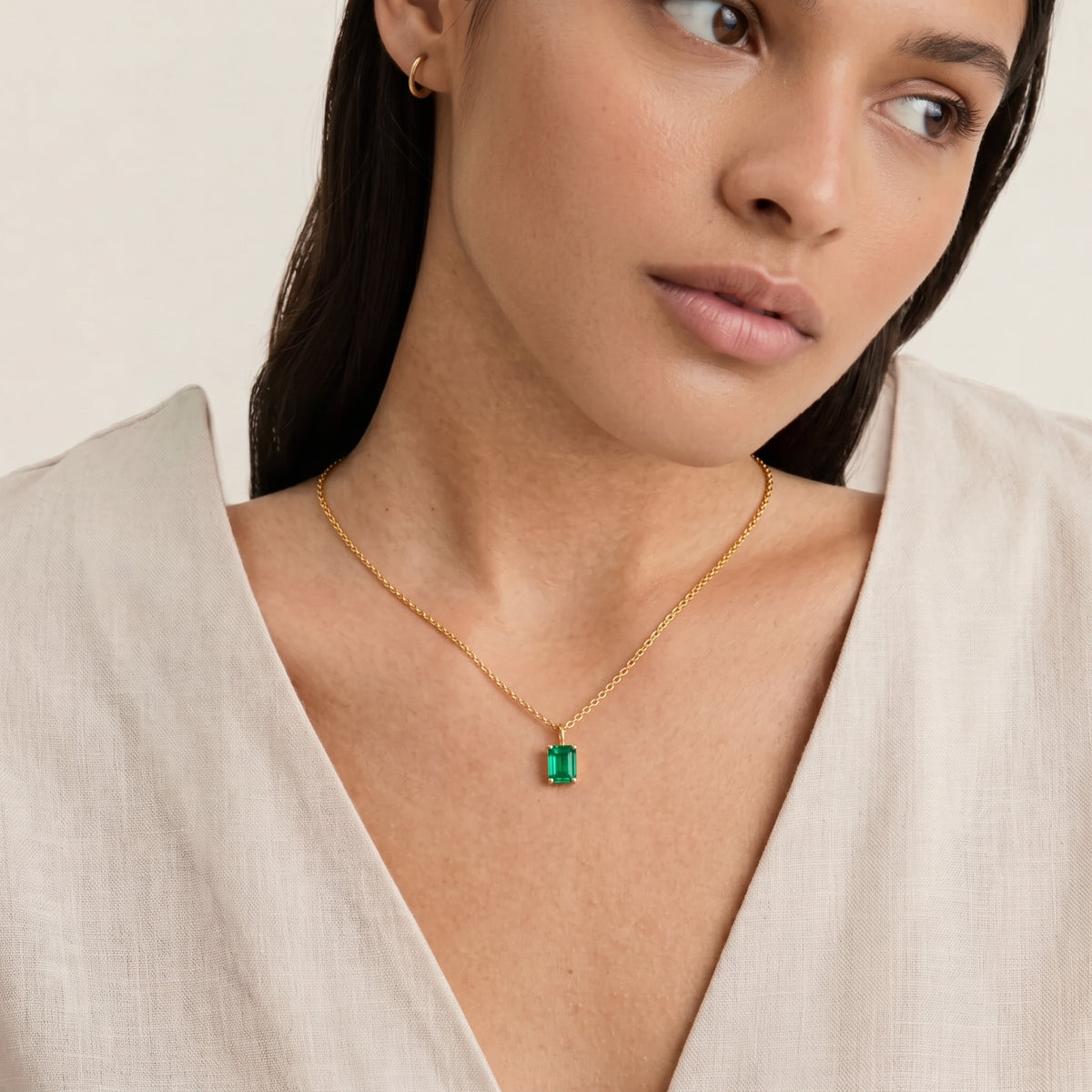Radiant Birthstone Charm Necklace
