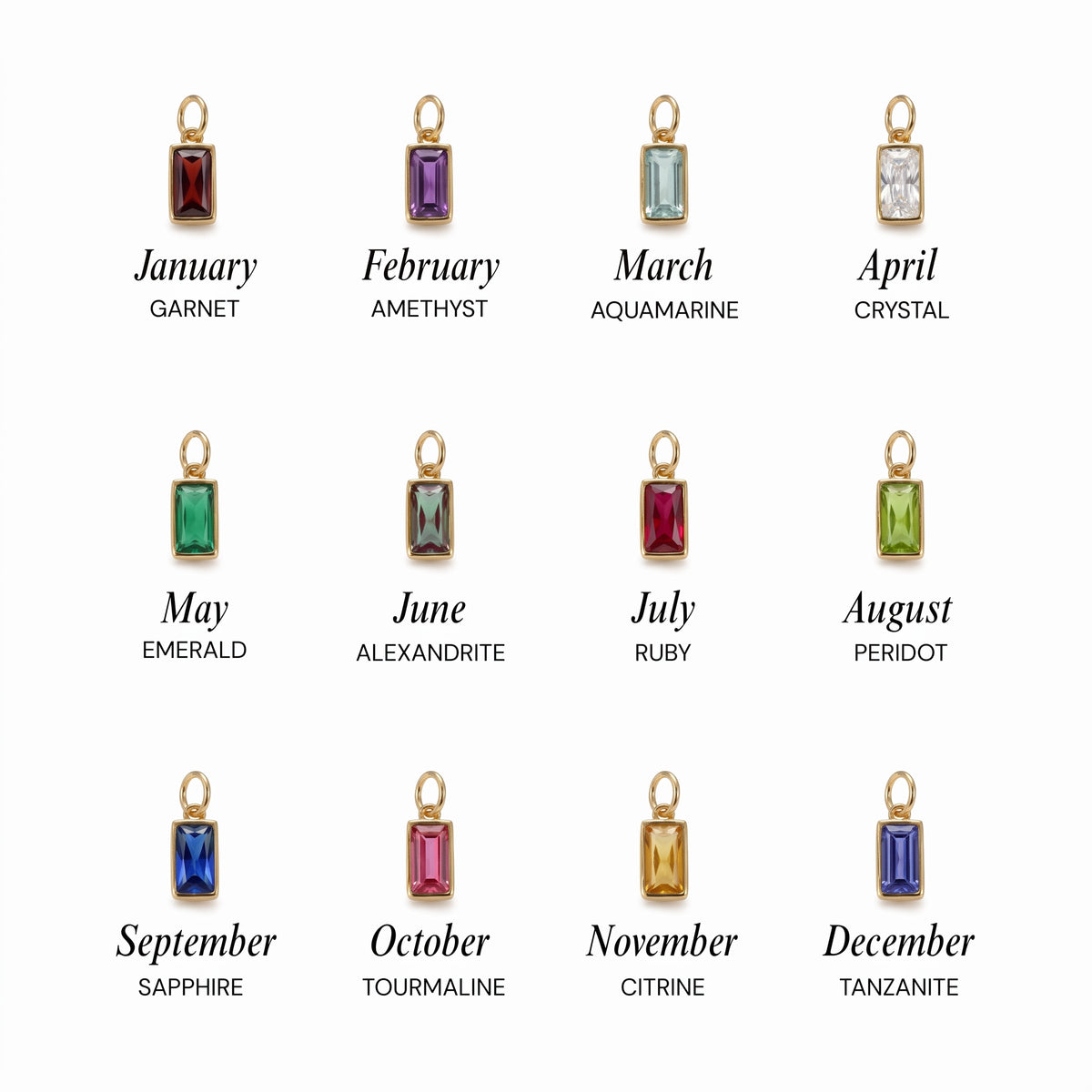 Birthstone Cross Charm Bracelet
