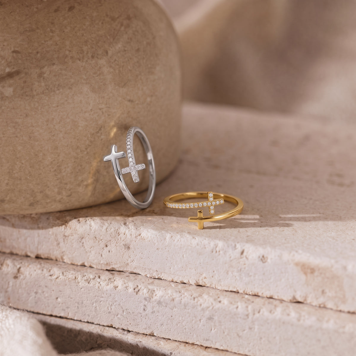 Wrapped Twin Cross Ring