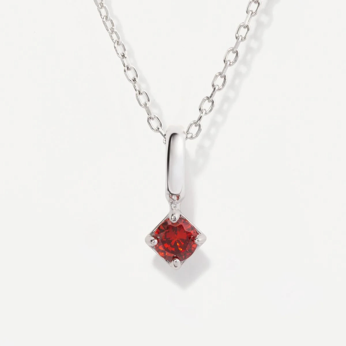 Radiant Birthstone Charm Necklace
