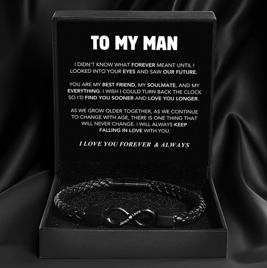 "To My Man" Engraved Bracelet