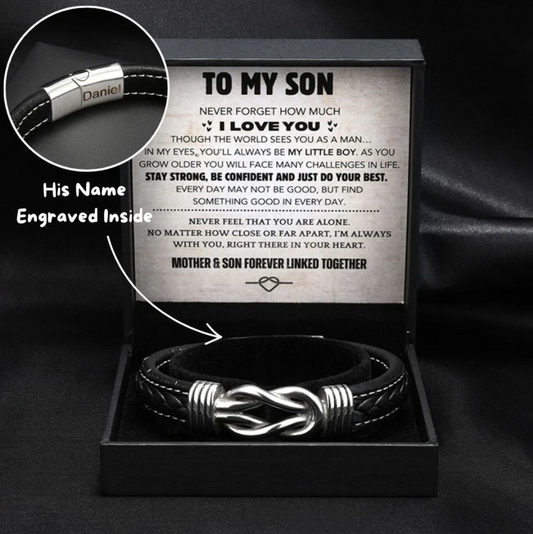 "To My Son" Engraved Bracelet