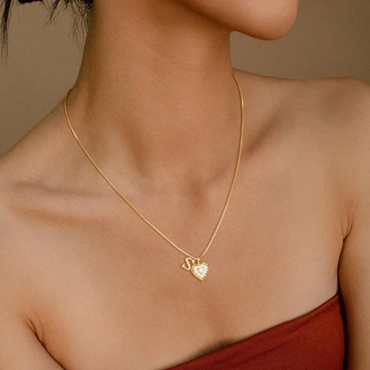 Love & Initial Necklace