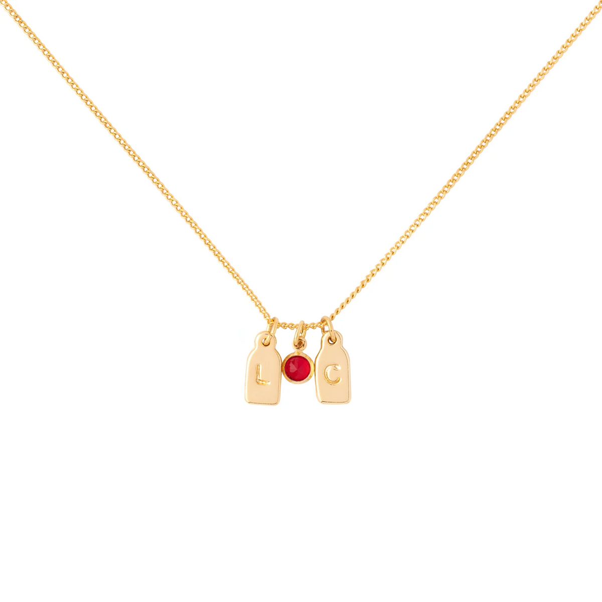 Initials & Anniversary Stone Necklace